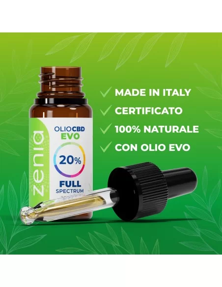 Zenia Olio CBD Evo full-spectrum 20% secondaria Zenia Olio CBD Evo full-spectrum 20% secondaria