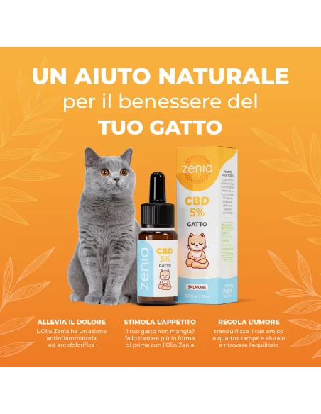 Zenia Olio CBD 5% Gatto secondaria 10ml
