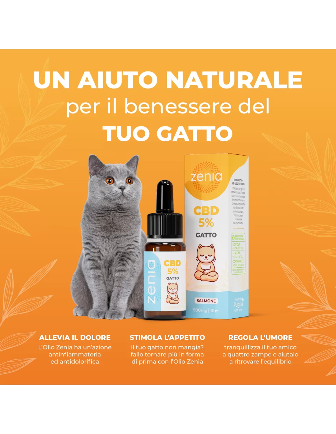 Zenia Olio CBD 5% Gatto Zenia Olio CBD 5% Gatto