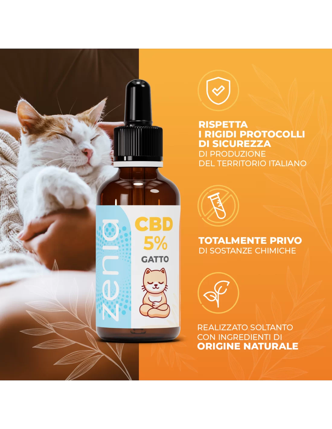 Zenia Olio CBD 5% Gatto Zenia Olio CBD 5% Gatto