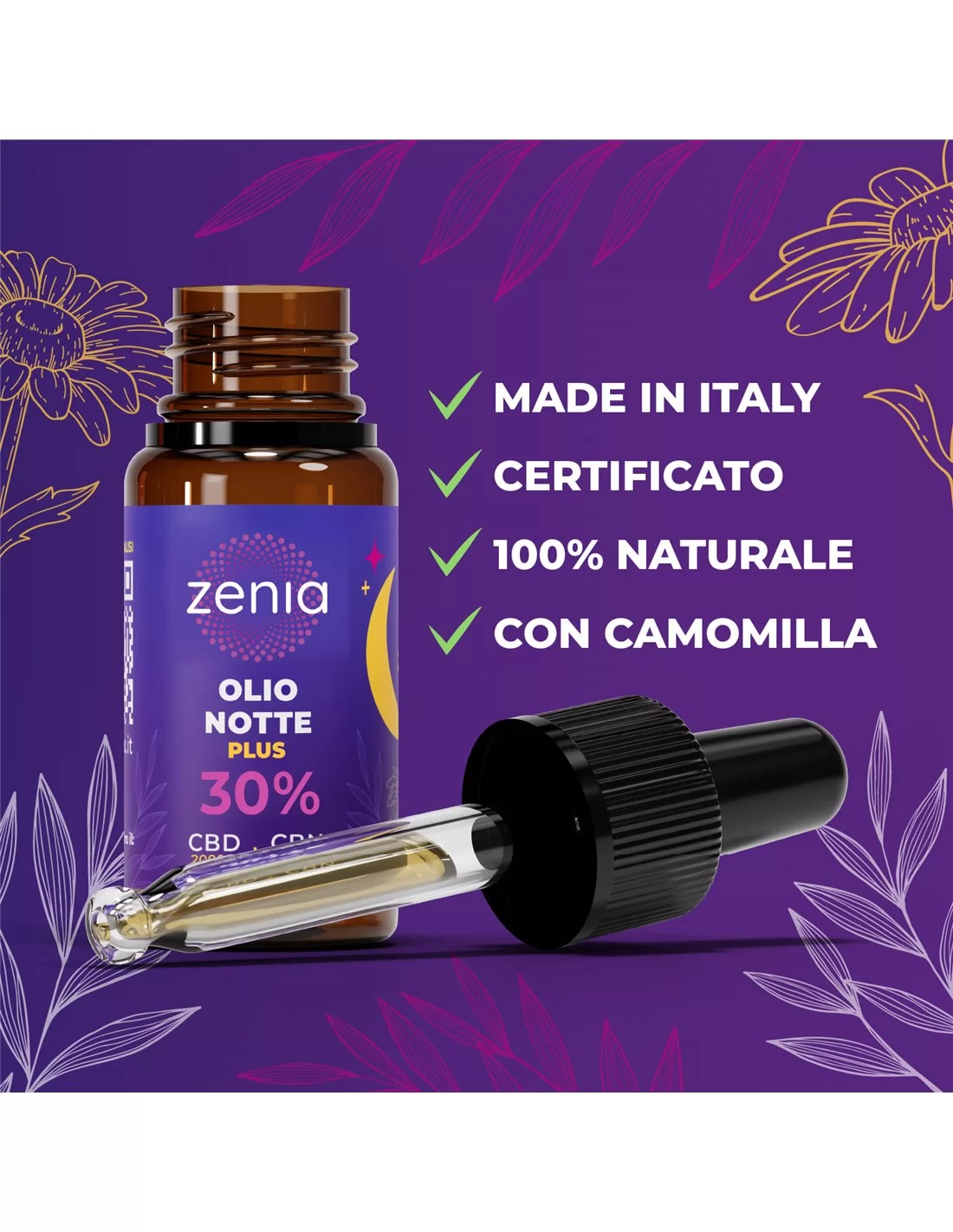 Zenia Olio Notte Plus 30% CBD + CBN Zenia Olio Notte Plus 30% CBD + CBN